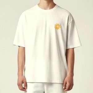 Mollusk Surf Shop California Cotton Cream T-Shirt with Orange Graphic